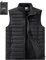 Outdoor Ventures Men's Puffer Gilet Packable Quilted Bodywarmer Padded Vest Outerwear Waistcoats Water-Resistant Windproof Sleeveless Jacket for Golf Running Hiking Horse Riding Black 2XL