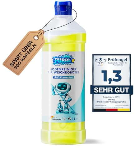PURGE Wischroboter Reinigungsmittel Konzentrat | 1:200 | Bodenreiniger für Roboter von Roborock | Reinigungsmittel Saugroboter | Reiniger Wischroboter | Bot Floor Cleaner Original