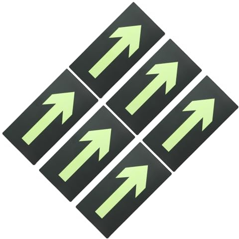 YOKIVE 6 Pcs Flèches Lumineuses Autocollantes, Panneaux Directionnels Tout Droit | Autocollant Adhésif Amovible pour Mur, Escalier, Marche, Marqueurs, Extérieur (Vert)