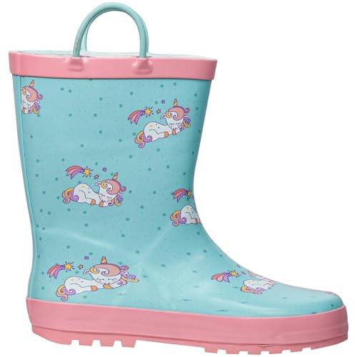 A2Z 4 Bambini Ragazze Piovere Stivale Antiscivolo Impermeabile PVC Bambino Wellies - Wellies Unicorn 13 UK CH