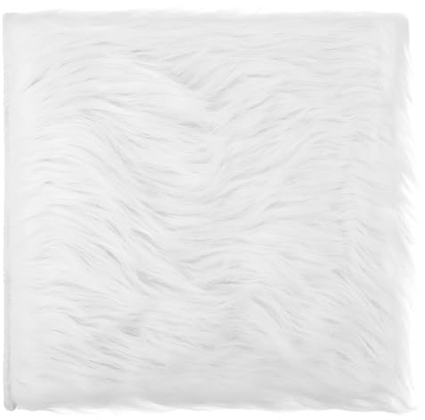 Kunstfell Kleiner Teppich Kunstfell Zum Basteln Flauschiger Teppich Kunstfell Teppich Kleine Ovale Pelzteppiche Zottelige Stuhlhussen Weich Bettvorleger Sofa Matte Für Uhren Kosmetik Ornament (Weiß)