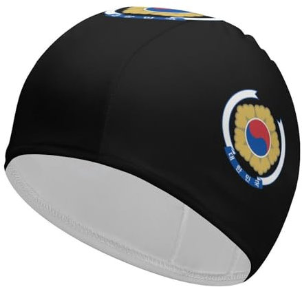 Emblema nazionale della Corea del Sud Cuffia da bagno divertente Cuffie da a impermeabili Cuffia da bagno facile da indossare e togliere per mantenere i capelli asciutti