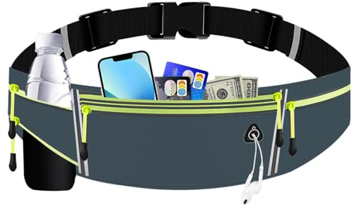 SLTAXAR Laufgürtel für Handy unter 7.5in Sportgürtel Lauftasche Bauchtasche Damen Sport Wasserdicht Sportgürteltasche Reflektierend Sport Gürteltasche Herren Hüfttasche Insulinpumpe Gürtel für Sport