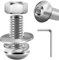 Dayalo Set di 10 viti M8 x 20, viti a testa semicircolare, dadi e rondelle, in acciaio inox A2 V2A, esagono incassato, filettatura completa, con chiusura a scansione