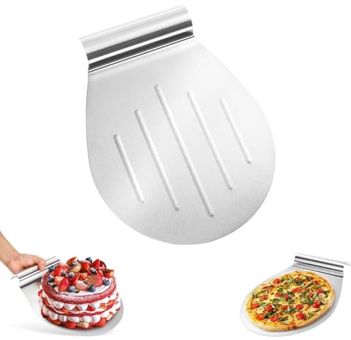 DINGFENG Tortenheber Edelstahl 32,5x26cm Kuchenheber Tortenschieber | Formstabil Anti-Rutsch-Design Tortenunterlage Pizzaschieber Kuchenretter