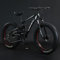 Generisch Fat Bike Mountainbike Fahrrad vollgefedertes Fahrrad mit großem Reifen Fully 26 Zoll Schwarz 9Gang