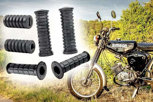 Gummiteile 6-teilig, Gummi Lenkergriff Kickstarter Gasdrehgriff Fußraste, Moderne Form, Fußschaltung für Simson S50 S51 Enduro S53 S70 S83