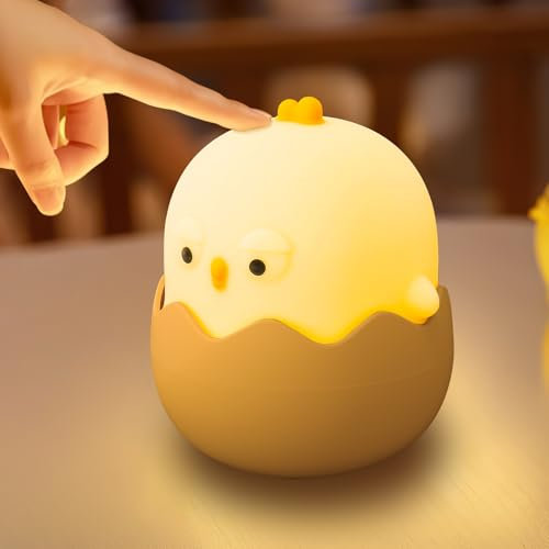 Fresum LED Nachtlicht Kinder, Nachtlicht Baby ohne verschluckbare Kleinteile | Stilllicht dimmbar Touch | Nachtlampe USB Aufladung, Schlummerleuchten für Kinder (Eggy Egg) (1)