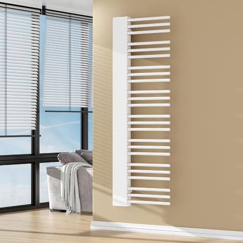[neu.haus] Scalda Asciugamani da Parete Scaldasalviette ad Acqua Calda Radiatore per Bagno Termoarredo in Acciaio 146 x 45 cm 558 W Bianco