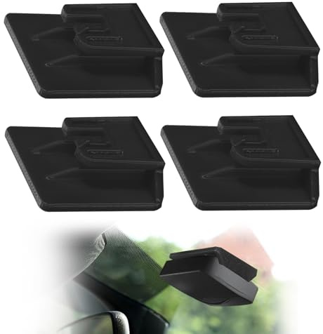 JANUIXCO Clips de Support Telepeage, 4 Pièces Clip Badge Telepeage, Compatible Pour Modèle T.Pass 2019 ou M00neyGo, Fixation Amovible, 3 x 3 cm (noir)