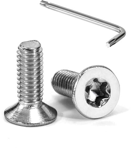 Tunejoy Vis à Tête Fraisée Torx M4 x 12 mm Vis à Six Pans Creux en Acier Inoxydable A2 V2A à Tête Fraisée Métaux avec Clé T20 Filetage Complet 20 Pièces