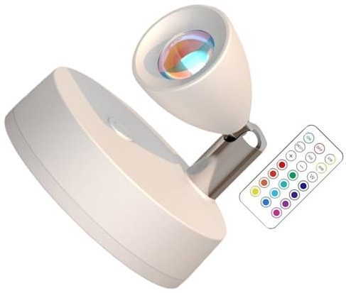 Ailan Weiches und blendfreies Eishockey Licht mit Fernbedienung, batteriebetrieben, Infrarot Fernbedienung, Kleiner Strahler, ABS Wandleuchten, Farbe