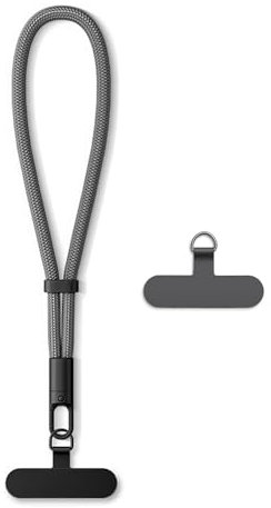 AOKSUNOVA Cadena para teléfono móvil, corta, para muñeca, para teléfono móvil, universal, color gris oscuro