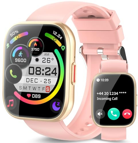 Smartwatch Uomo Donna, 1,85'' Orologio Smartwatch con Effettua/Risposta Chiamate, 112 ModalitΓ Sportive Fitness Tracker con Sonno/Cardiofrequenzimetro, IP68 Smart Watch per Android iOS, Rosa Chiaro