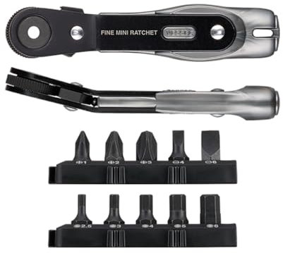 Vessel TD-25B Ultra Thin Fine Mini Ratchet Screwdriver Vent Type with 10 Bits