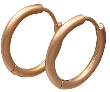 Kikuchi Ohrringe Titan Stäbchen Edelstahl Klapp Creolen Tube Slim Hochglänzend Matt Silber Schwarz Gold Rotgold Ø 20 mm Damen Herren Sandgestrahlt Hellbraun