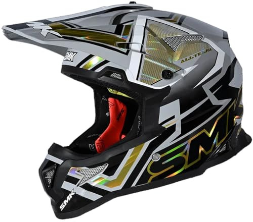 Casco de Motocross SMK Allterra X-Aces Gold - Casco Cross Enduro para Adulto Hombre y Mujer - Homologado ECE 22.06 - Designed