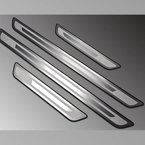 YUEXIANGJING 4 Pièces Protection Seuil de Porte Voiture pour Renault Clio 5 2019-2024, Voiture Acier Inoxydable Plinthes Plaques Protection en Seuil de Porte,B