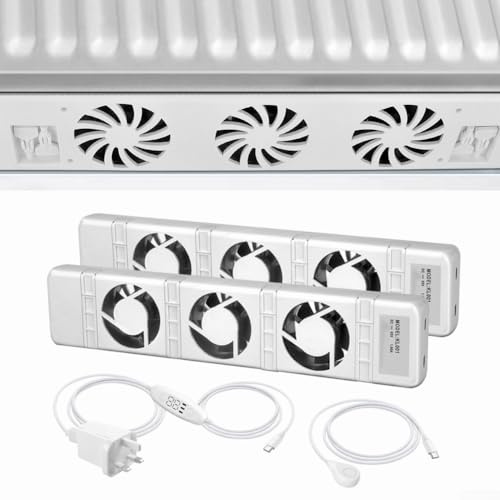 Smart Radiator Fan, Portable Radiator Fan with Heat Sensor, Compact Heat-Booster, Improve Heat Distribution & Circulation and Save Energy, 20DB Low Noise(Duo-set)