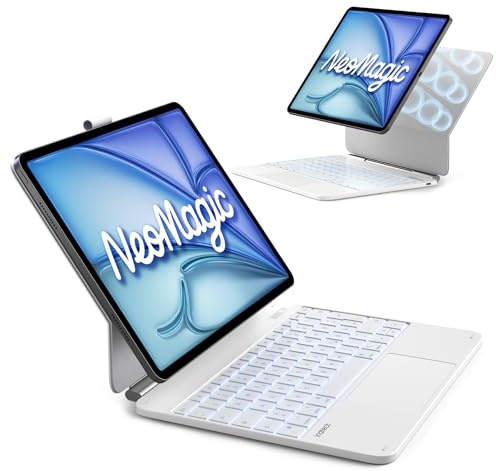 Inateck Hülle mit Tastatur iPad Air 13, flachscharnier, großes Touchpad