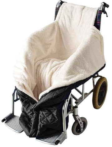 Winter-Heizdecke für Rollstuhl – Heizdecke für Knie, Fleecedecke 135 cm, gefütterter Rollstuhlbezug mit Reißverschluss | Heizbedarf