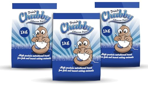 Chubby Mealworms Dried Silkworm Pupae (3Kg), Dried Silkworm for Wild Birds, Koi Fish, Reptiles, Turtles & Other Animals, High Protein Koi Food