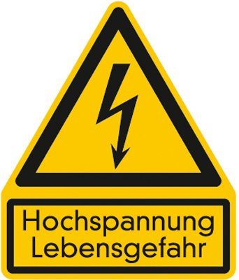 Hinweisschild, Hochspannung Lebensgefahr, Magnet Folie, 237x200 mm