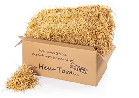 Heu-Tom ® 15 kg de paille d'orge fraîche - Pour cochon d'Inde, lapin, hamster, cheval