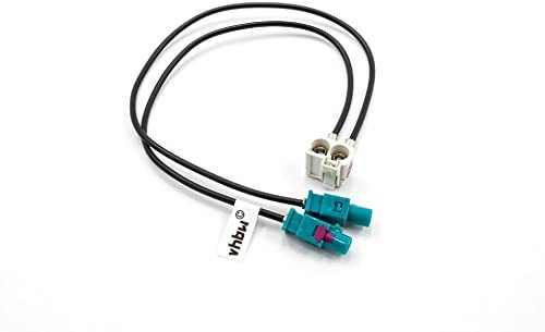 vhbw Antenne Doppel-Fakra (B) Adapter kompatibel mit Audi/VW MFD 2, MFD2, RCD 300, RCD300 Autoradio, Auto - Adapter-Kabel, 20 cm