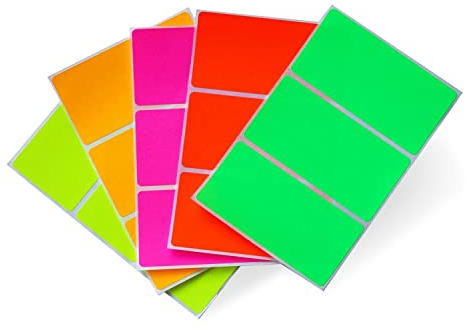Etiketten Bunt 102 mm x 41 mm rechteckige Sticker – Größe 10,2 cm x 4,1 cm viereckige Aufkleber 30 Vorteilspack von Royal Green