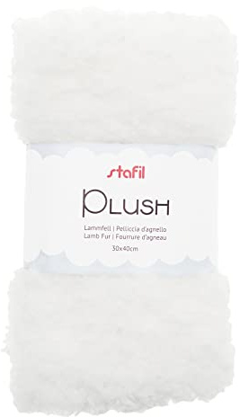 stafil Plüsch Stoff Lammfell 30x40 cm Handwäsche 100% Polyester Weiß