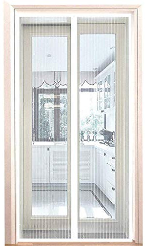 Zanzariera magnetica per porta, super fine, chiusura a scatto automatica, mantiene l'aria fresca dentro e fuori gli insetti, adatto per camper., beige