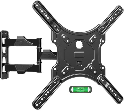 ELIVED TV Wall Mount for Most 26-60 Inch TVs, Swivel and Tilt Full Motion TV Mount with Single Stud Perfect Center Design, Wall Mount Bracket Max VESA 400x400mm, Corner Mount Holds up to 77 lbs.