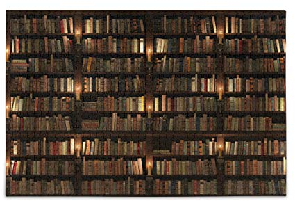 Mnsruu Magisches Bücherregal Bibliothek Bücherwurm Puzzle Freizeit Kreative Spiele 1000 Teile für Erwachsene Kinder Geschenk
