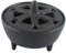 Lotus Design Incense Holder, Burner, Cast Iron, Black,