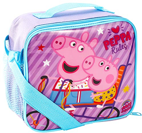 Peppa Pig Lonchera rectangular aislada para niños, tamaño perfecto para empacar aperitivos fríos o calientes para la escuela y viajes, libre de BPA (1225HV-1176)