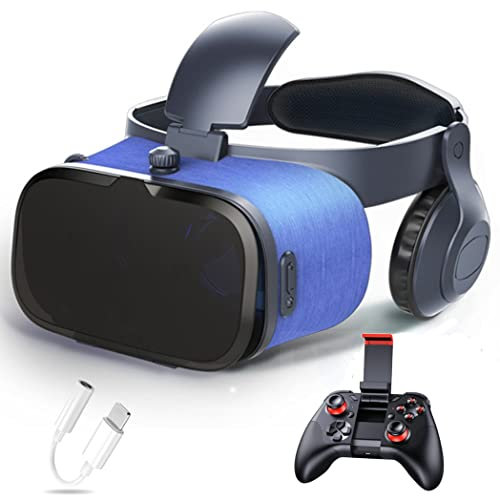 JYMYGS VR Glasses, Virtual Reality Headset, VR Headsets Support Android and IOS, Bluetooth Connection for iPhone 13 Pro Max/13 Pro/13/12/11, for Samsung Galaxy S21, Huawei, Xiaomi
