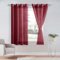 DWCN 2er Set Sheer Voile Vorhänge mit Ösen Transparente Gardinen mit Vorhang-Krawatten Vorhang weiß für Wohnzimmer, Weinrot, 175x140cm(HxB)