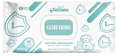 Record Wet Sanitizing Wipes for Dogs and Cats. Dog Wipes Cat Wipes. Pack of 40. Animal Wipes for Fur Paws Muzzle and Eyes. Respect Skin and PH Aroma Chlorhexidine