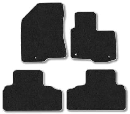Kia Carens (2013-2019) Carpet Car Mats | Grey Edge Trim Tailored Fit Floor Mats Full Coverage Protection Accessories Easy Clean Anti Slip Made in the UK