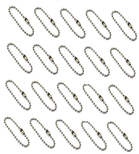Estensione per Catena,100 PCS Catena a Sfera con Perline in Metallo Catena a Palline per Collana Catenina Connettori Prolunga per Etichette di Collana Portachiavi Artigianato Argento 6 Pollici