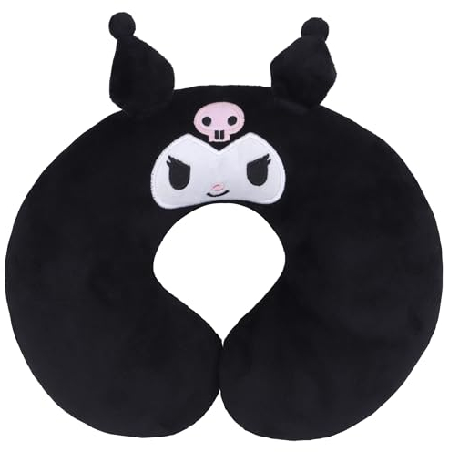 Roffatide Anime U-Form Hals Kissen gedruckt PlushTravel Kissen für Schlafen Weihnachten und Geburtstagsgeschenk Schwarz