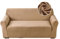 Highdi Stretch Sofabezug 3 Sitzer, Samt Élégant Waschbare Haustier-Sofa-Möbelbezüge Couchhusse Elastisch Weich Sofahusse für Wohnzimmer (Kamel,3 Sitzer)