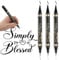 Reastar Kalligraphie Stifte, 3 Stück Doppelköpfige Handlettering Stifte, Schwarz Kaligraphiestift, Calligraphy Set für Anfänger Bullet, Journal, Unterschrift, Zeichnung