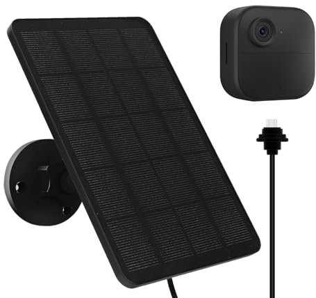 Panneau solaire pour caméra Blink d'extérieur, panneau solaire 4 W avec port USB-C compatible avec caméra Blink Outdoor 4 (4e génération), panneau solaire pour caméra Blink avec prise en caoutchouc,