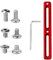IUSOT Flaschenhalter Adapter, Verstellbar Für Fahrrad, Universelle Montagebasis Für B-Rad, 2 Steckplätze, Inklusive 6 Schrauben & 1 Schraubendreher, für MTB & Rennrad(Rot)
