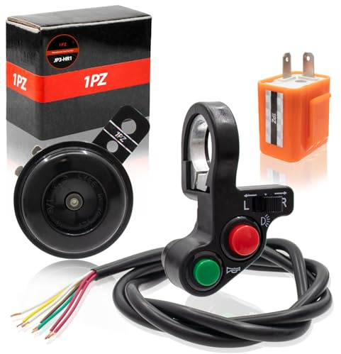 1PZ ES7-MS8 22mm 7/8 Interruptor Manillar Motocicleta 12V 2 pines Relé intermitente Klaxon Multifunción Reemplazo para Honda Yamaha Suzuki Kawasaki Arctic ATV