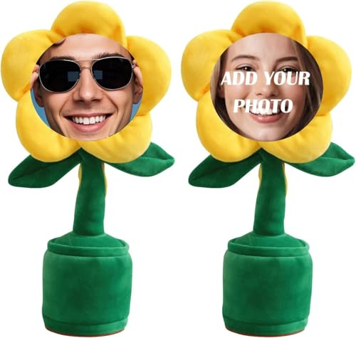 Generisch Benutzerdefiniertes sprechendes Sonnenblumenspielzeug,imitierende Plüschpuppe mit singender und Tanzender Cartoon-Sonnenblume,Familie,Freunde Geschenke (Yellow)
