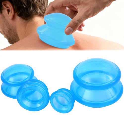 Juego De Terapia De Ventosas De Silicona, 4pcs Tazas Anticelulíticas con Ventosas Corporales, Ventosas de Silicona para Como Terapia de Belleza para Diferentes Partes del Cuerpo