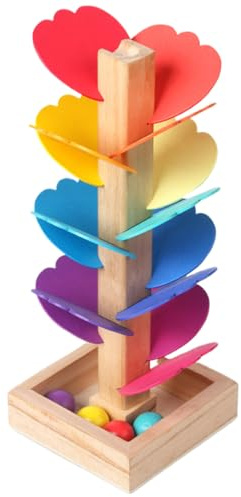 Music Tree Run Toy Wood Marble Ball Run Color Sorting Toys